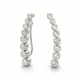 white gold bezel set diamond ear climbers