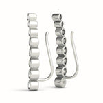 white gold bezel set diamond ear climbers