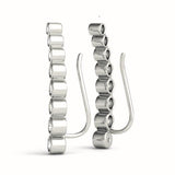 white gold bezel set diamond ear climbers