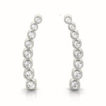 white gold bezel set diamond ear climbers