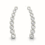 white gold bezel set diamond ear climbers