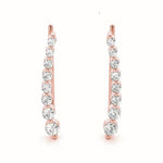 rose gold graduated diamond ear climbers 
