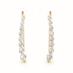 yellow gold graduated diamond ear climbers 