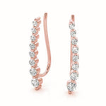 rose gold graduated diamond ear climbers 
