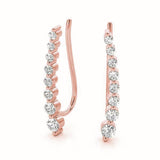 rose gold graduated diamond ear climbers 