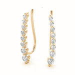 yellow gold graduated diamond ear climbers 