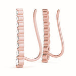 rose gold graduated diamond ear climbers 