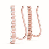 rose gold graduated diamond ear climbers 