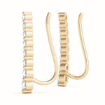yellow gold graduated diamond ear climbers 