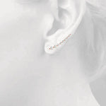 rose gold graduated diamond ear climbers 