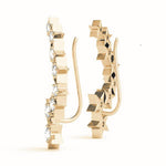 yellow gold diamond star ear climbers