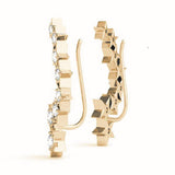 yellow gold diamond star ear climbers