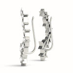 white gold diamond star ear climbers
