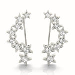white gold diamond star ear climbers