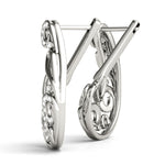 white gold swirl diamond j hoop earrings