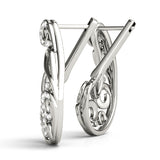 white gold swirl diamond j hoop earrings