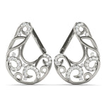 white gold swirl diamond j hoop earrings
