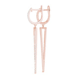 rose gold triangle drop diamond earrings