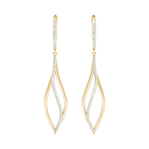 yellow gold diamond fashion drop earrings
