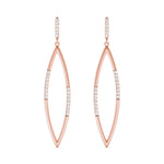 rose gold diamond drop earrings