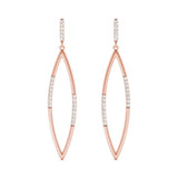 rose gold diamond drop earrings
