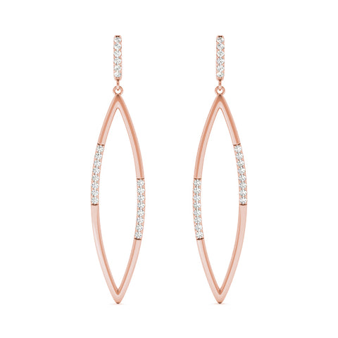 rose gold diamond drop earrings