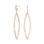 rose gold diamond drop earrings