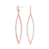 rose gold diamond drop earrings