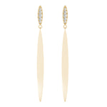 yellow gold matte fashion diamond drop earrings