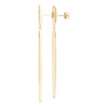 yellow gold matte fashion diamond drop earrings