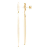 yellow gold matte fashion diamond drop earrings