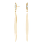 yellow gold matte fashion diamond drop earrings
