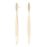 yellow gold matte fashion diamond drop earrings