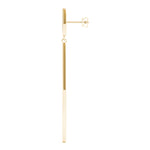 yellow gold matte fashion diamond drop earrings