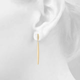 yellow gold matte fashion diamond drop earrings