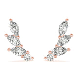 rose gold diamond ear climbers 