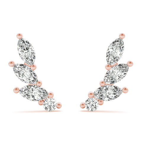 rose gold diamond ear climbers 