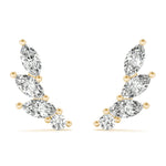yellow gold diamond ear climbers 