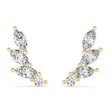 yellow gold diamond ear climbers 