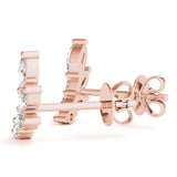rose gold diamond ear climbers 