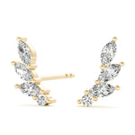 yellow gold diamond ear climbers 