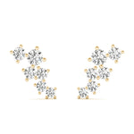 yellow gold diamond ear climbers