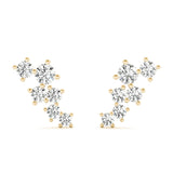 yellow gold diamond ear climbers