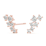 rose gold diamond ear climbers 