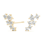 yellow gold diamond ear climbers