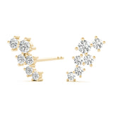 yellow gold diamond ear climbers