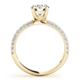yellow gold multi row pave engagement ring