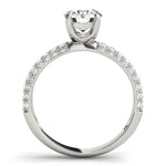 white gold multi row pave set engagement ring