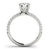 white gold multi row pave set engagement ring