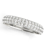 white gold triple row pave diamond wedding band